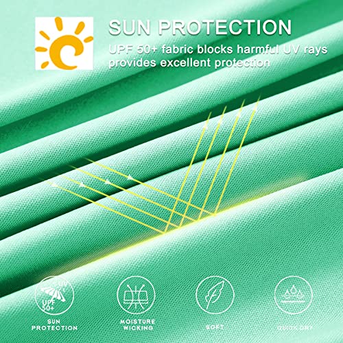 Image of Willit Men's UPF 50+ Sun Protection Hoodie Lightweight Long Sleeve Fishing Shirt Loose Fit Swim Rash Guard, Light Green, Small