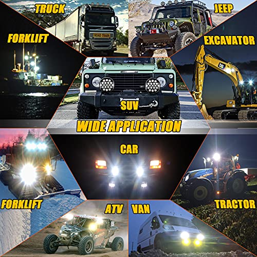 Sup-Light 9 Inch Led Round Light Bar,Driving Fog Lamps Work Light With Daytime Running Light Flood Light Pod Driving Lights For Off-Road、Jeep、Suv、Atv、Utv、Hunters、Truck、Household #TOP5