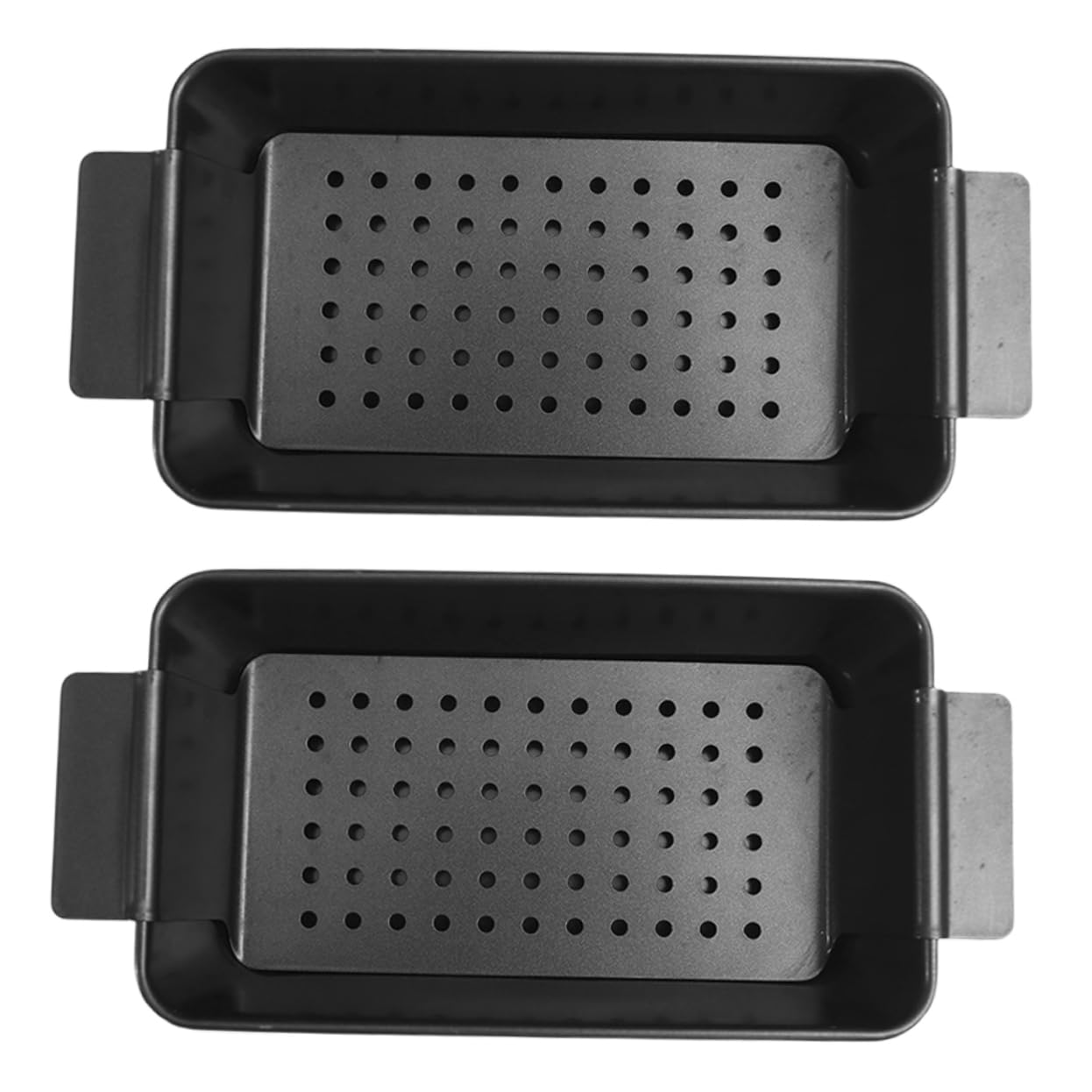 ULTECHNOVO Molde para Pan 2 Piezas de Acero al Carbono Negro Antiadherente | Bandeja para Hornear y Tostar, Uso en Panadería y Asado, Desprende Fácil los Alimentos, Recoge Exceso de Aceite