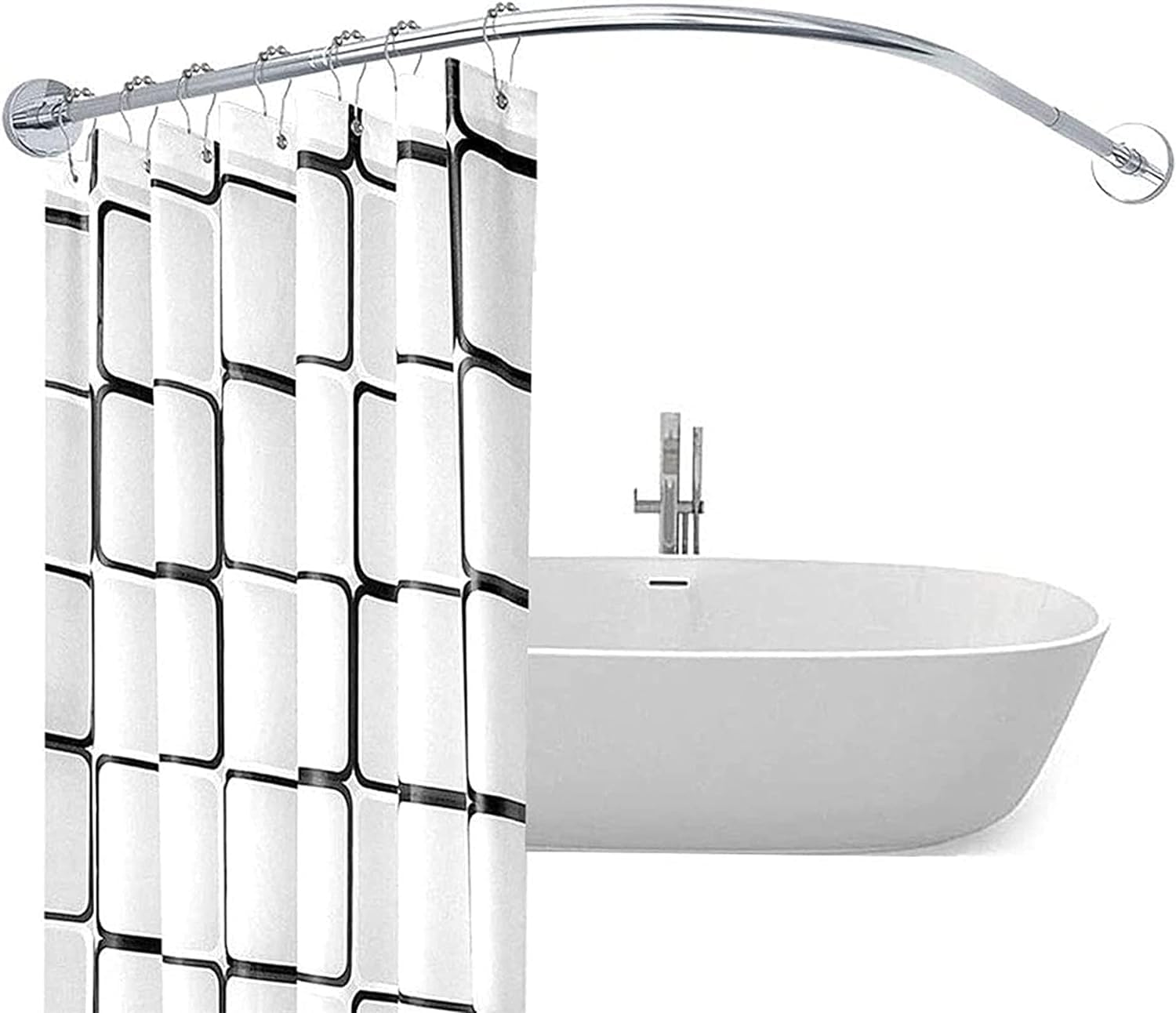 Tringle douche incurvée extensible pour un espace de bain plus grand et confortable