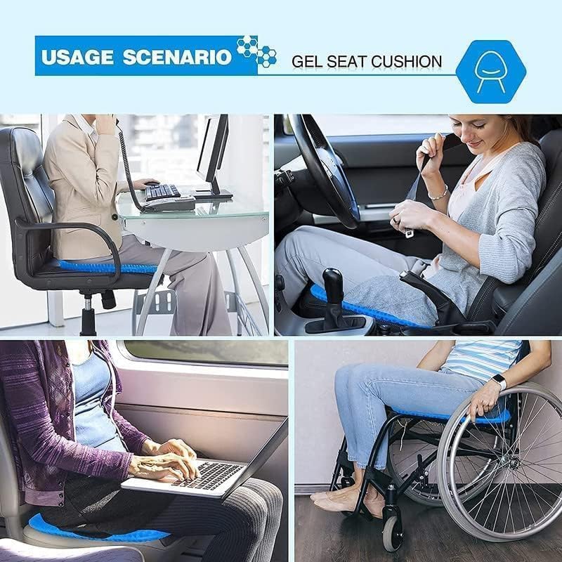 Image of Egg Gels Seat Cushion for Office & Car, Home -Cooling Gel Technology with Memory Foam - Silicone Rubber Seat Pillow, Comfort & Support for Back, Pain Relief (Cooling Gel - Chair)