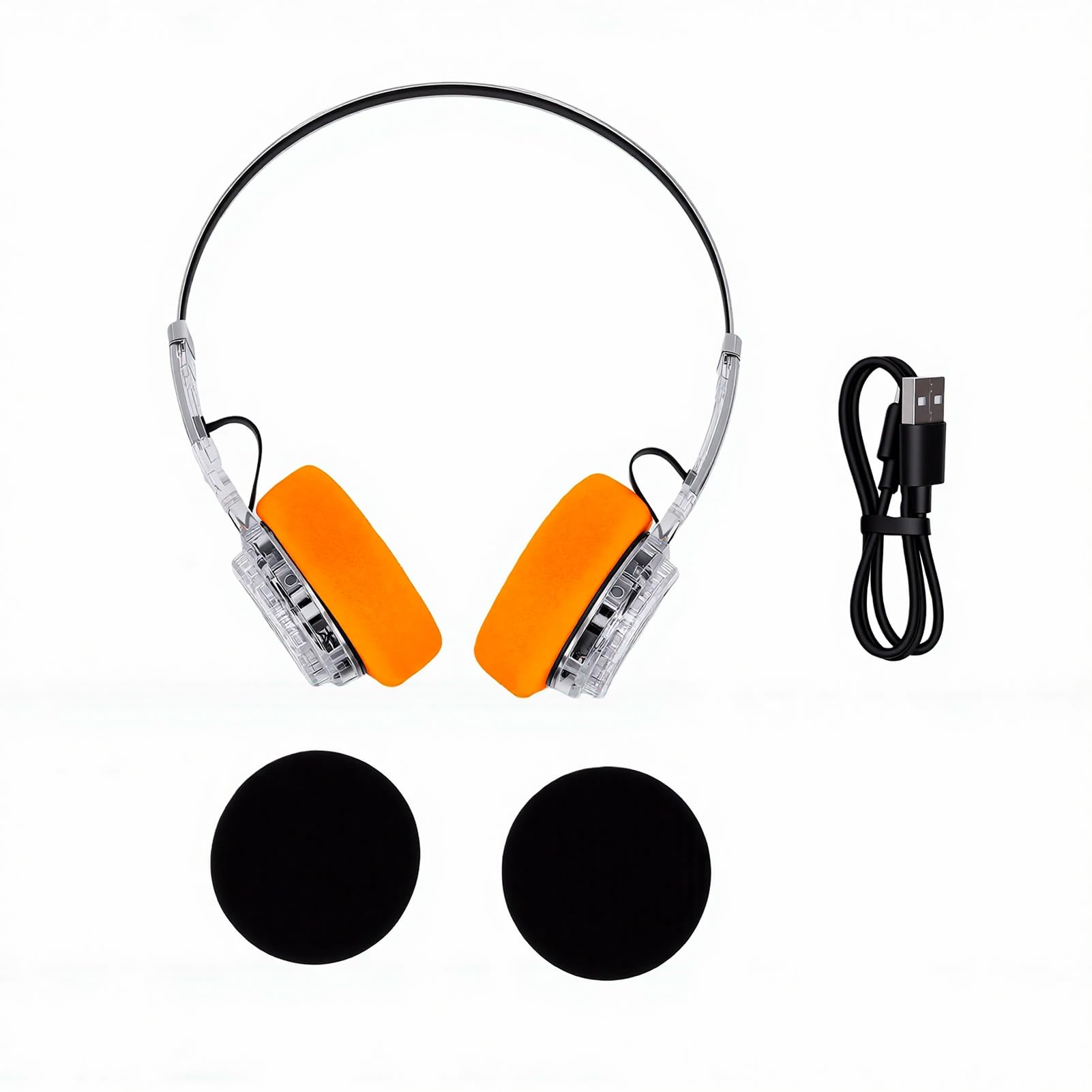 Cuffie Wireless retrò, Cuffie Bluetooth 6.0 Sopra l'orecchio con Microfono, Supporto Connessione Doppio Dispositivo, Archetto Regolabile, Padiglioni Girevoli