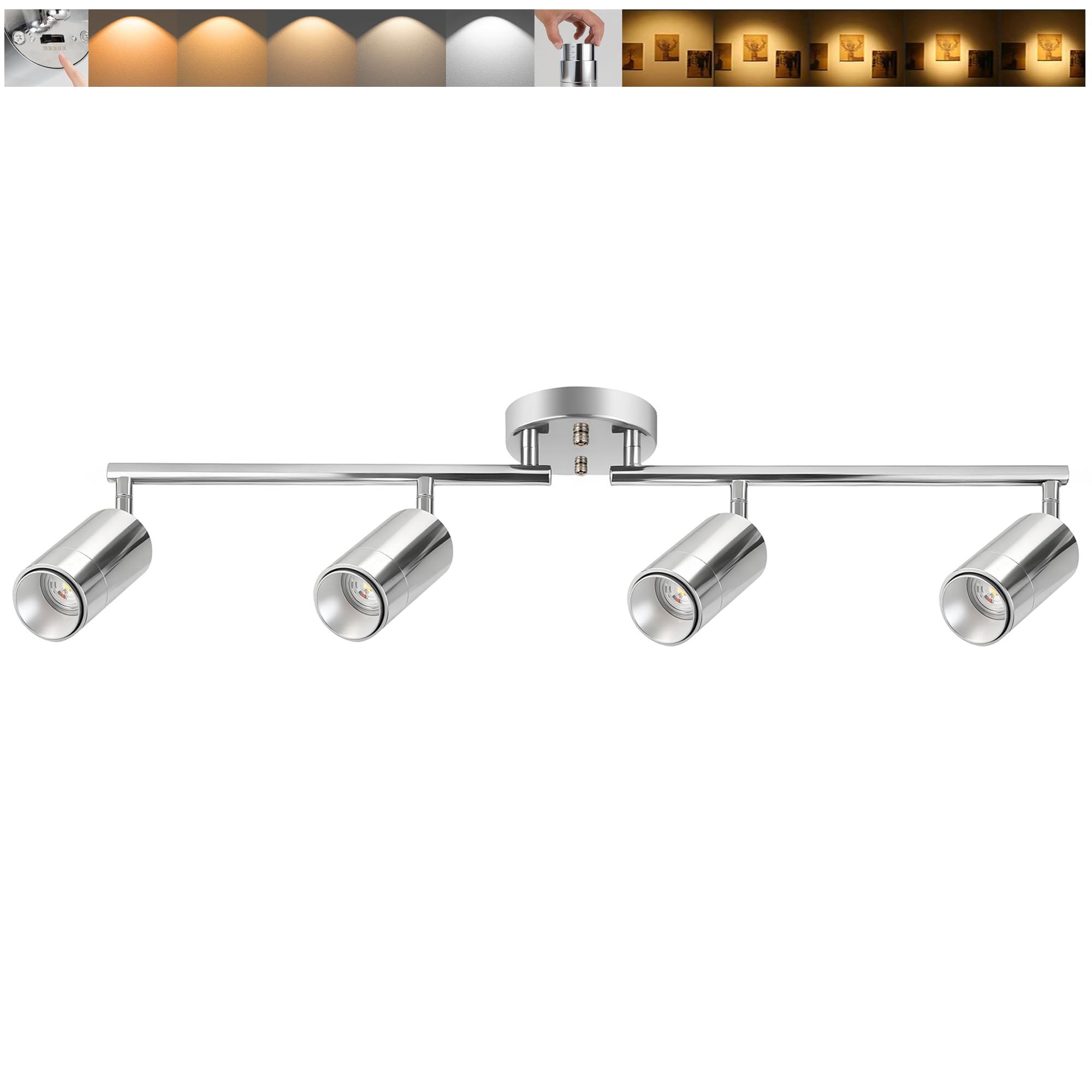 LED Track Lighting Kit 48W Track Light,Flexibly Rotatable Head