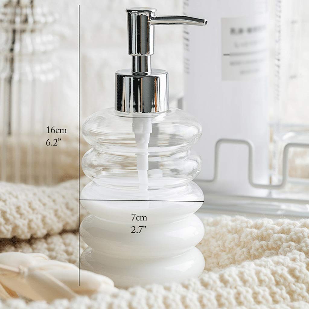 Dispenser di Sapone in Vetro ambrato (2 Pezzi) Flaconi con Pompa per liquidi Ricaricabili per Cucina o Bagno Dispenser di Sapone da banco con Dispenser di lozione Trasparente (2 Pezzi a)