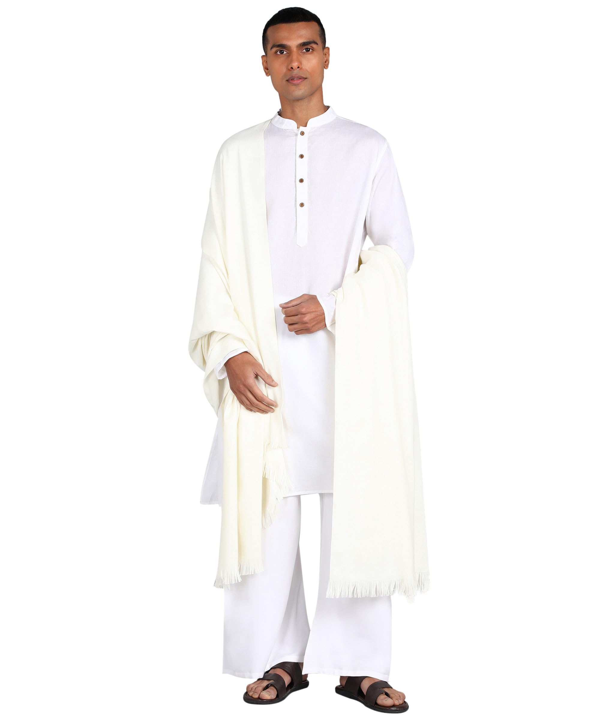akeshavam Traditional Cashmere Lohi Shawl for Men | Luxurious Stole for Meditation & Ethnic Wear | Soft Comfortable & Stylish Shawl | Elegant Dushala Lohi | Multipel Border Color-picture-40