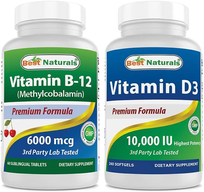 Best Naturals Vitamin B12 6000 mcg & Vitamin D3 10000 IU Health & Household