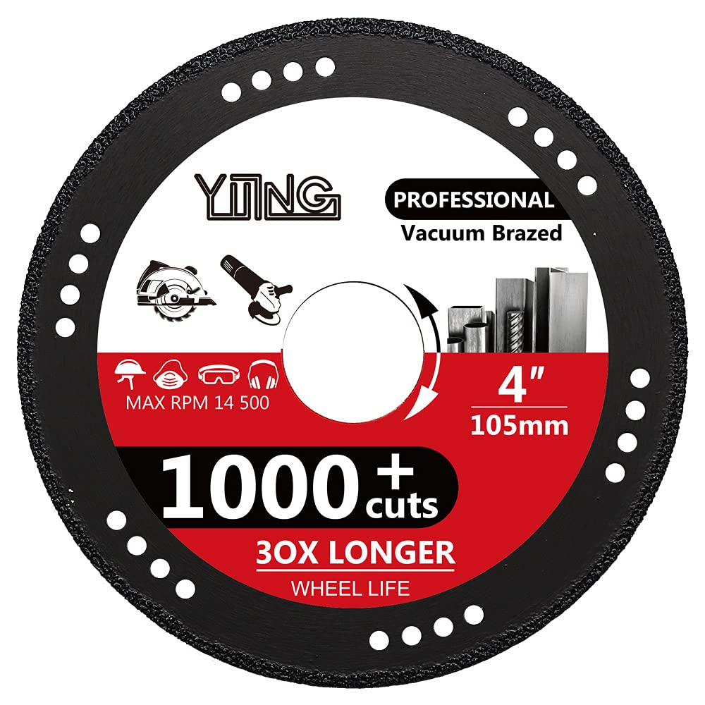 YIJING Metal Cutting Diamond Blade 4" Cut Off Wheel for Rebar Sheet Metal Angle Iron Stone