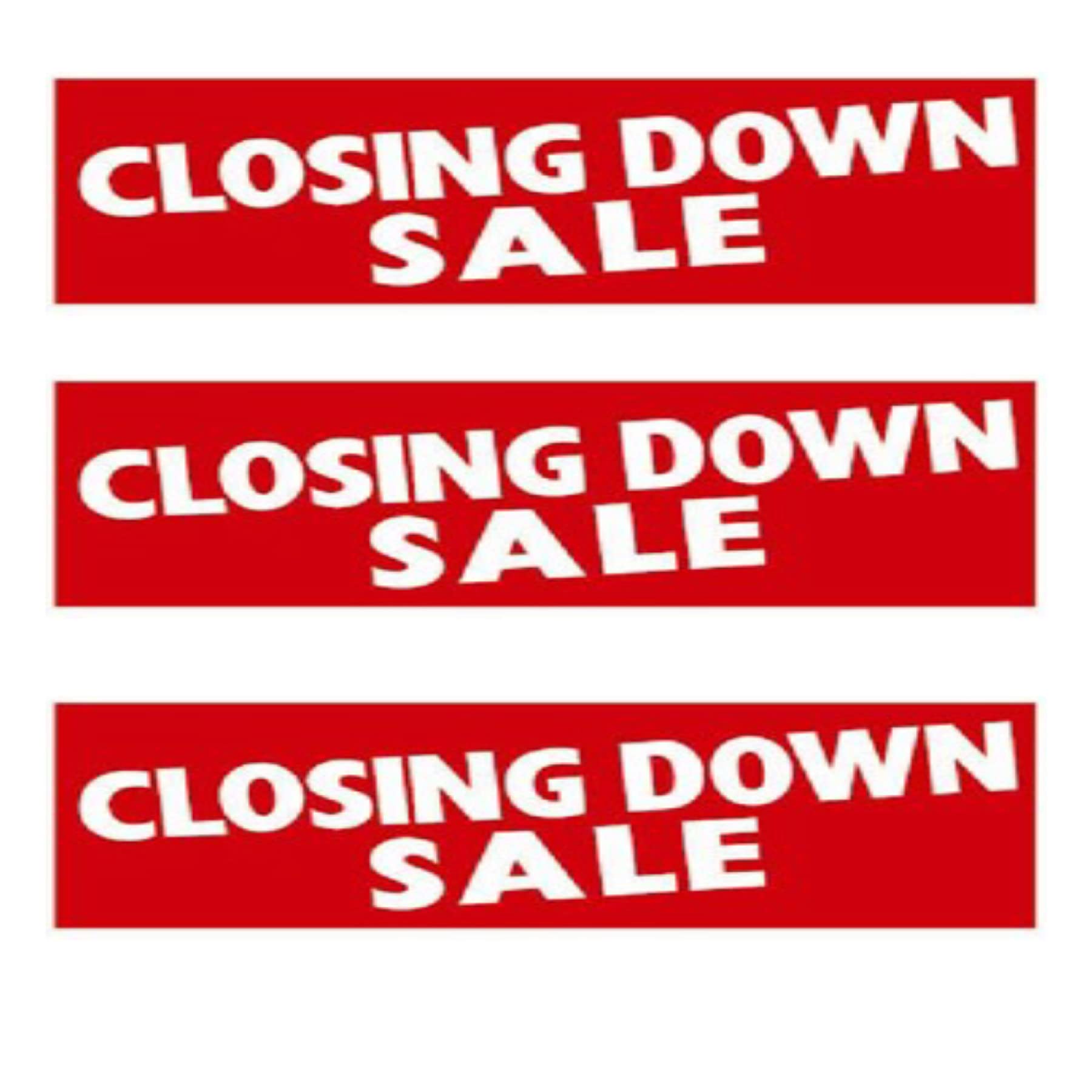 MSF SALE SIGNAGE POSTERS FOR SHOP WAREHOUSE MARKET INDOOR POSTER BANNER ALL TYPE (1 X CLOSING DOWN SALE, 100CM X 35CM)