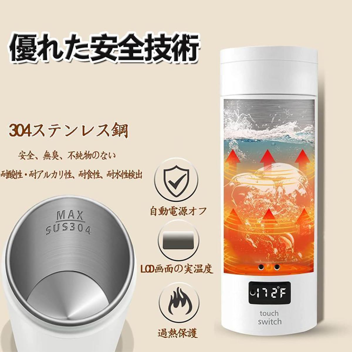 Amazon | 電気ケトル小型旅行電気ポットポータブル トラベルケトル