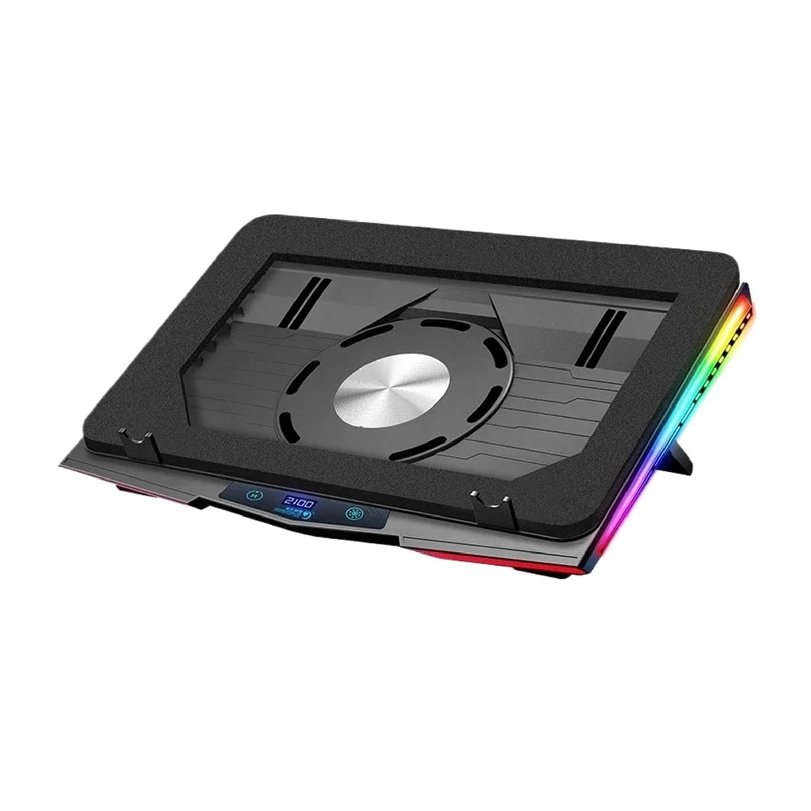 Potente supporto regolabile for laptop da gioco con pressione della ventola, supporto regolabile con dispositivo di raffreddamento for notebook con compressione dell'aria leggera RGB