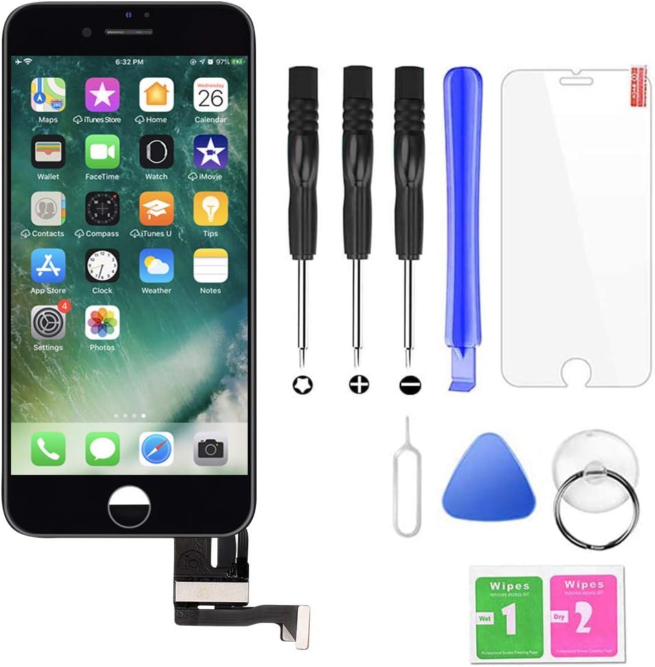 EXW for iPhone 7 Plus Screen Replacement, Touch Screen LCD Display and Digitizer Assembly with Repair Tools for iPhone 7 Plus Black
