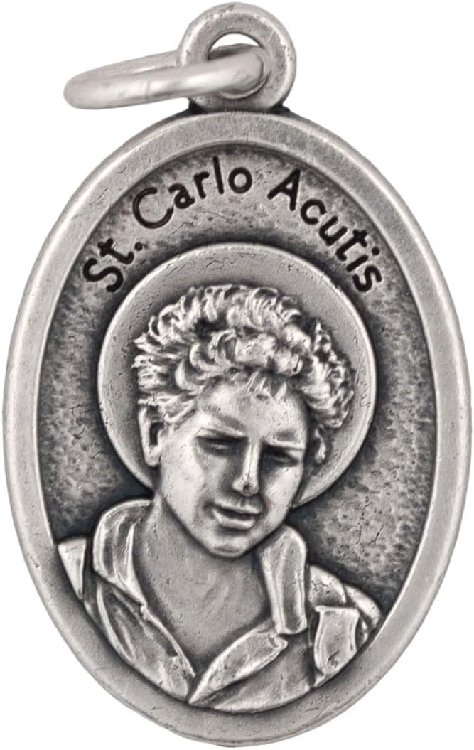 Wonderful First Communion and Carlo Acutis Silver-Tone Medal Pendant | Beautiful silver-tone color | Add to Necklace, Charm Bracelet, or Hand Made Religious Jewelry | Made in Italy
