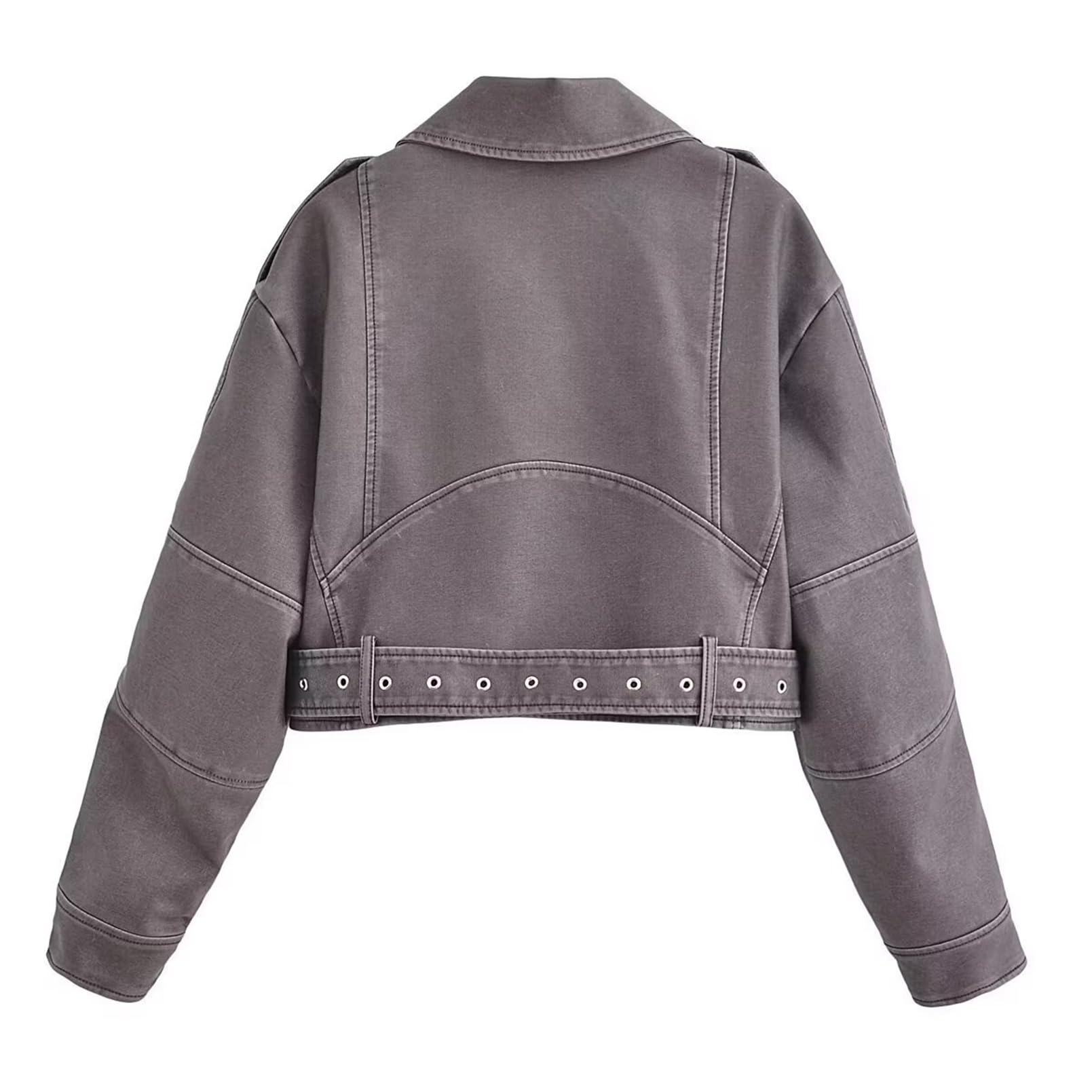 Generisch Damen Sexy PU-Leder Freizeit Reißverschluss Lokomotive Lederjacke Jacke Mantel Bühne Kleidung