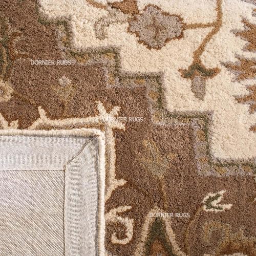 Image of 7x9 Ft Hand-Tufted Wool Rug - Classic Thick Carpet for Cozy Living Rooms & Master Bedrooms