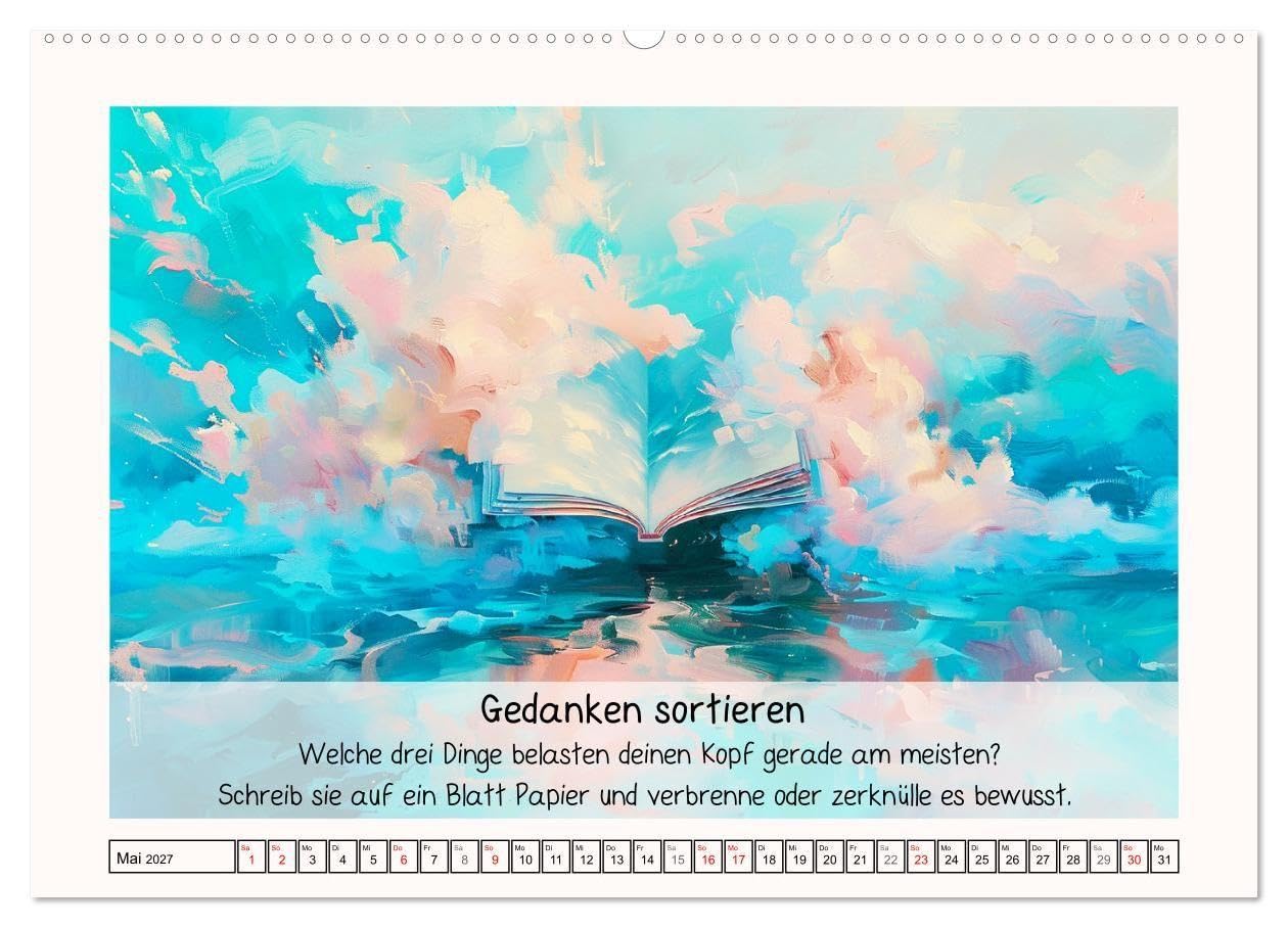 Chill mal wieder. Dein visuelles Mindset-Update (hochwertiger Premium Wandkalender 2027 DIN A2 quer), Kunstdruck in Hochglanz: Sanfte Illustrationen ... ein wenig innere Balance (CALVENDO Kunst)