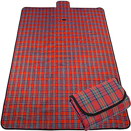 Retoo Picknickdecke wasserdicht, Picnic Blanket Leicht Kompakt, XXL, Karierte Campingdecke 180x150 cm für Camping, Picknick, Outdoor, Garten, Park, Stranddecke, Ultraleicht Campingmatte, Sitzmatte