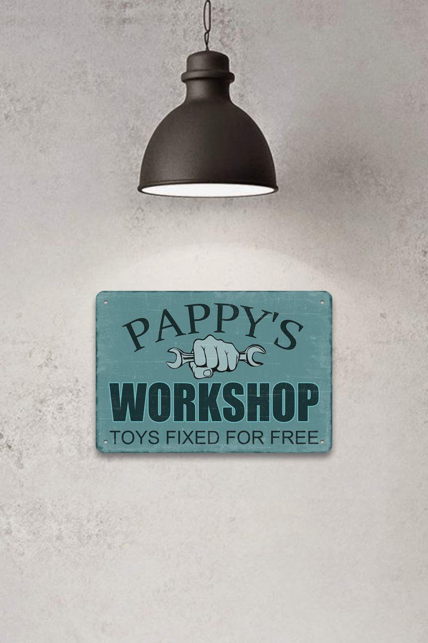 Pop's Workshop Toys – Cartello In Alluminio 'Fixed For Free' 21x29 Cm, Vintage Per Officina E Garage, Decorazione Da Parete - 2