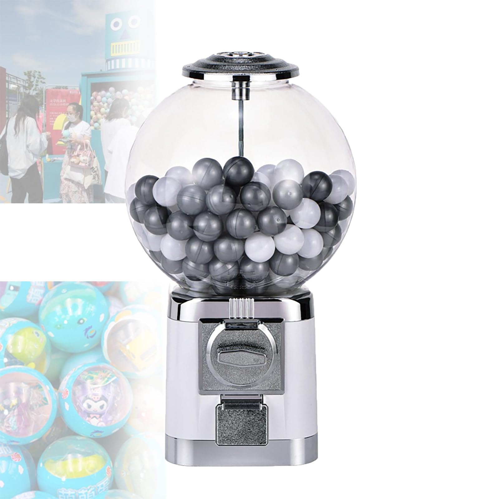 Distributeur de chewing-gum et de bonbons, distributeur automatique classique avec clé, idéal pour les capsules et les jouets en vrac