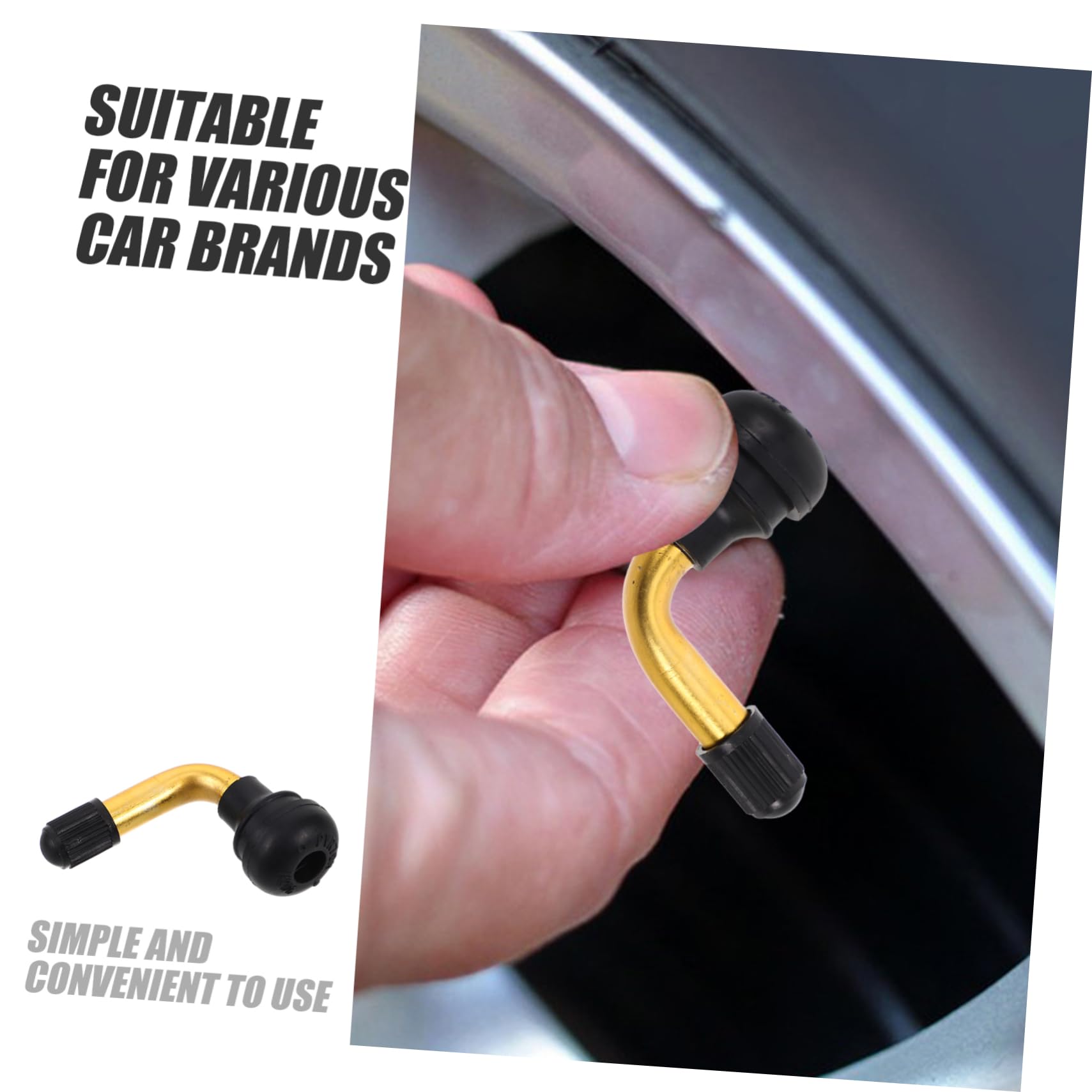 Cabilock 3 Series Vástagos De Válvula De Neumático Para Motocicletas Y Adaptadores De Extensión De Válvula Curvado 10 Piezas*3