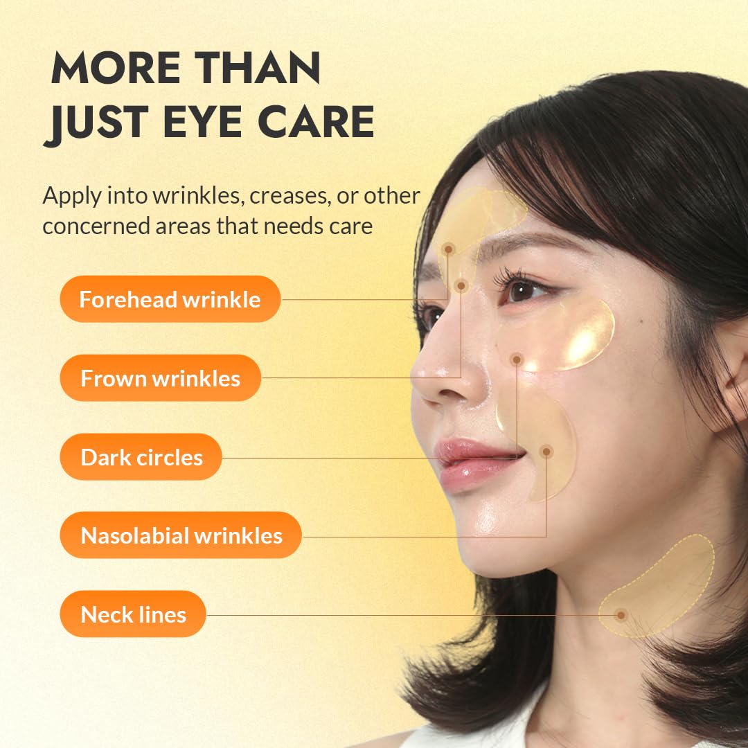MIZON SNAIL INTENSIVE GOLD EYE GEL PATCH for Dark Circles, Moisturising Eye Serum Mask, Cooling Hydrogel for Under Eye Bags, Reduces Wrinkle 30 PAIRS (Gold & Snail) 3