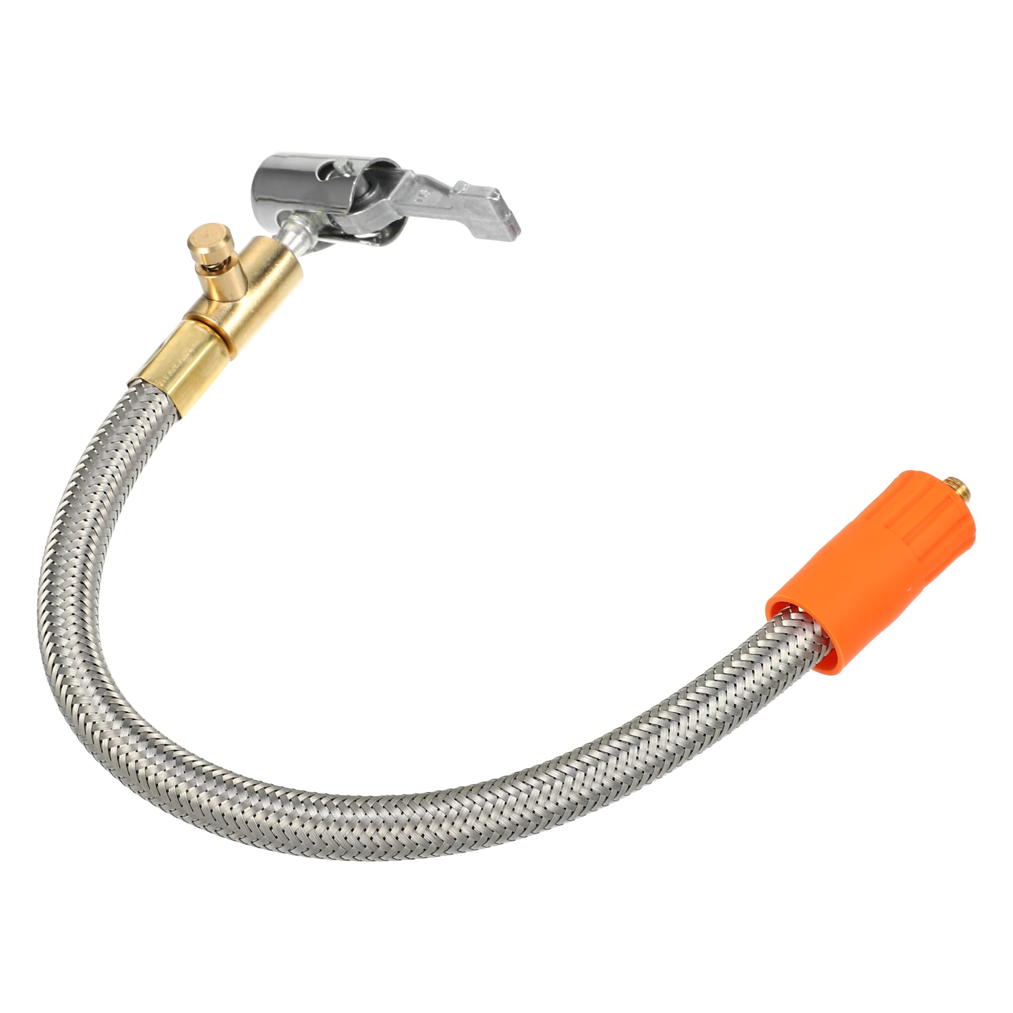 QUARKZMAN 11.8" Tubo Gonfiatore Pneumatico con Valvola Rilascio Aria 1 Pz | Acciaio Inossidabile. Argento. 30 Cm (11.8"). Filettatura M6x1. Doppio Mandrino. Uso: Auto Moto Bici. Max 300 Psi.