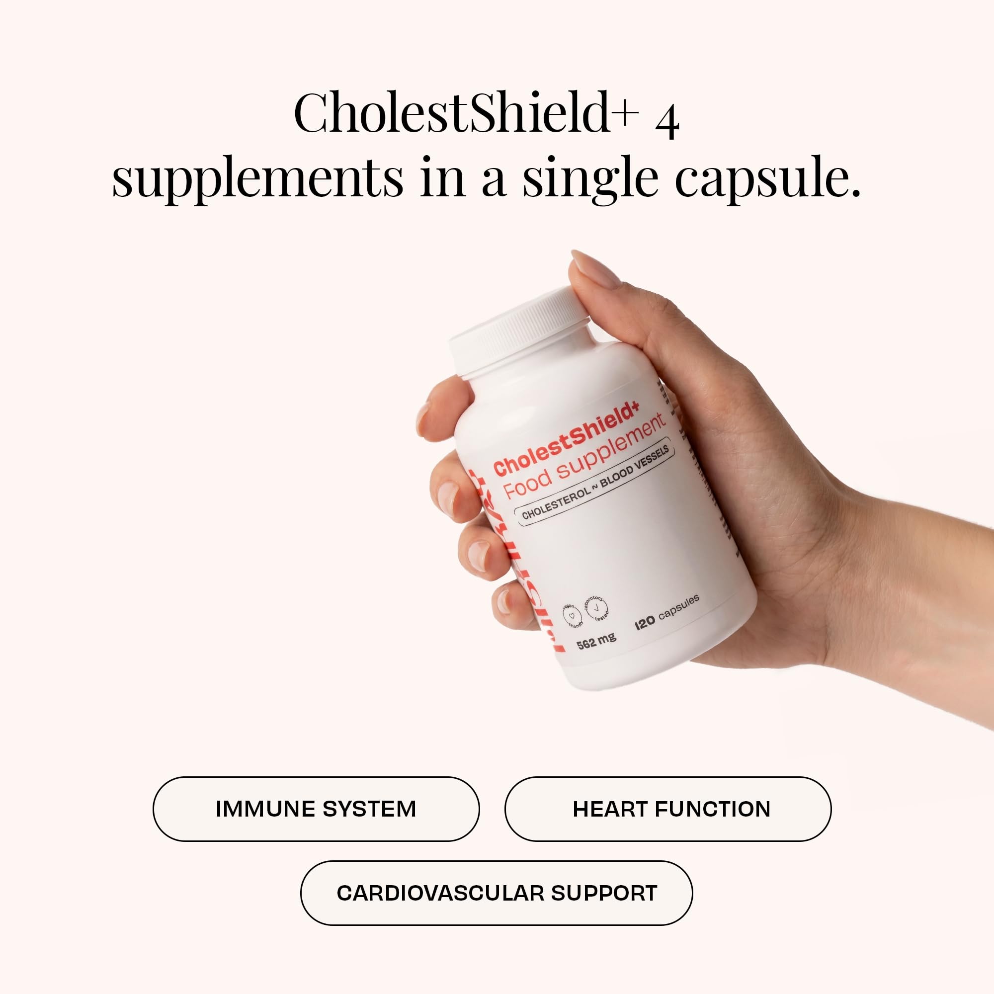 CholestShield+ Kapseln – Vegane Rezeptur mit Nattokinase, Shiitake & Coenzym Q10 – 120 Kapseln – Nahrungsergänzungsmittel