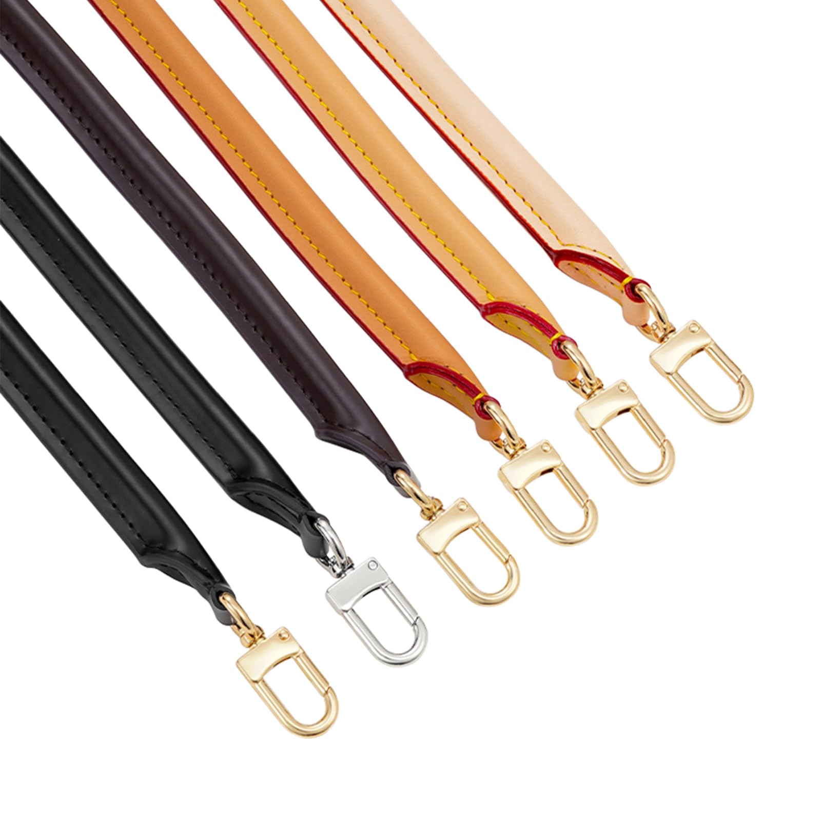 jiesinlov 70 cm Tracolla di ricambio in pelle di vacchetta per borse Speedy 25 30(Nero-oro)