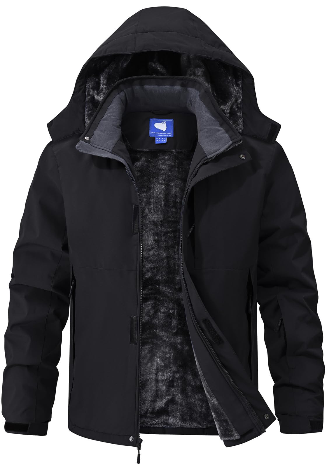 Mens Skiing Jackets Winter Waterproof Snow Jackets Fleece Lined Insulated Heavy Parka Jackets Coats with Hoode