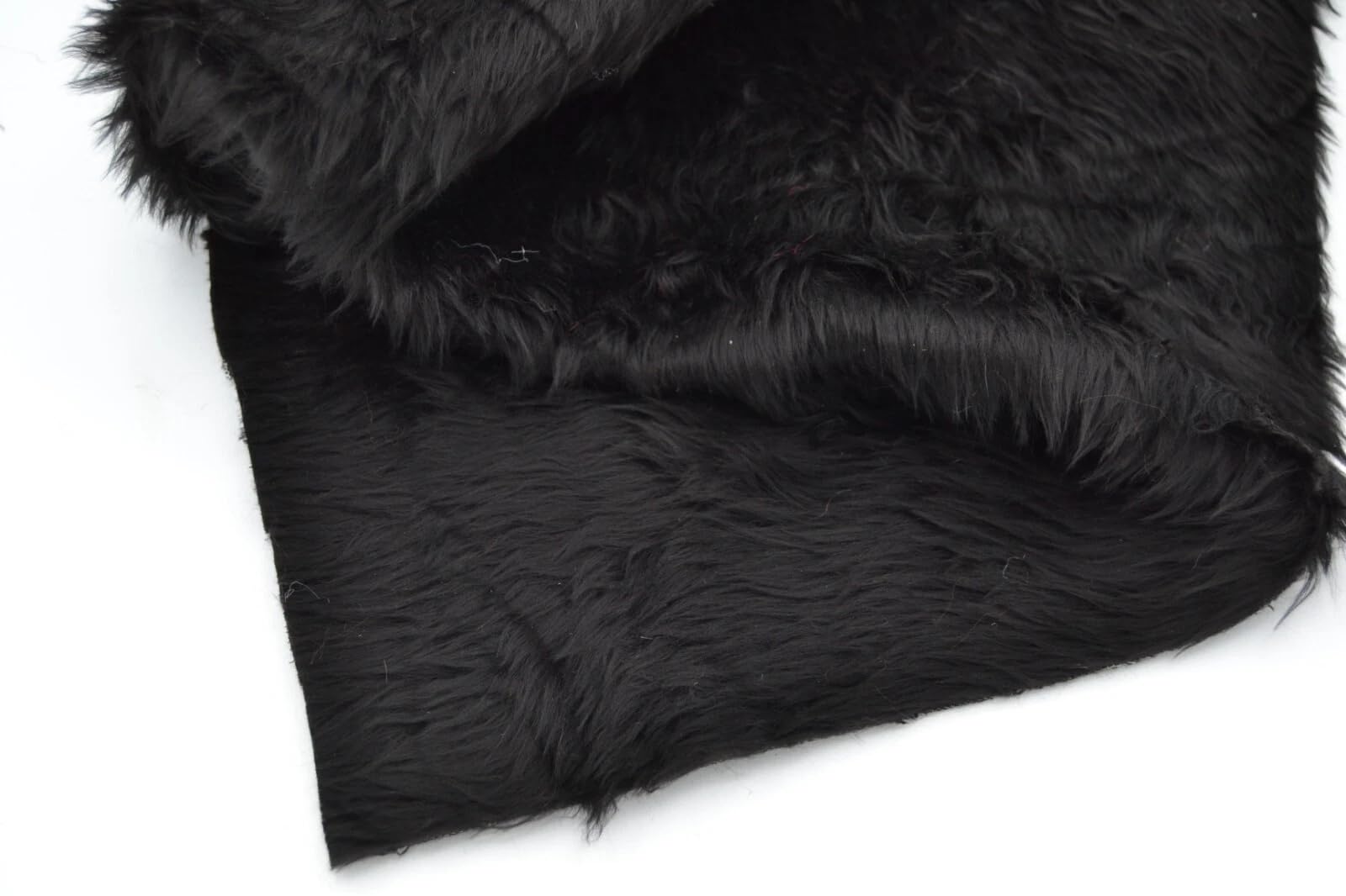 celloexpress Black Fun Fur - 15mm Pile Teddy Bear & Soft Toy Making Faux Animal Fabric (1/4m - 50cm x 75cm)