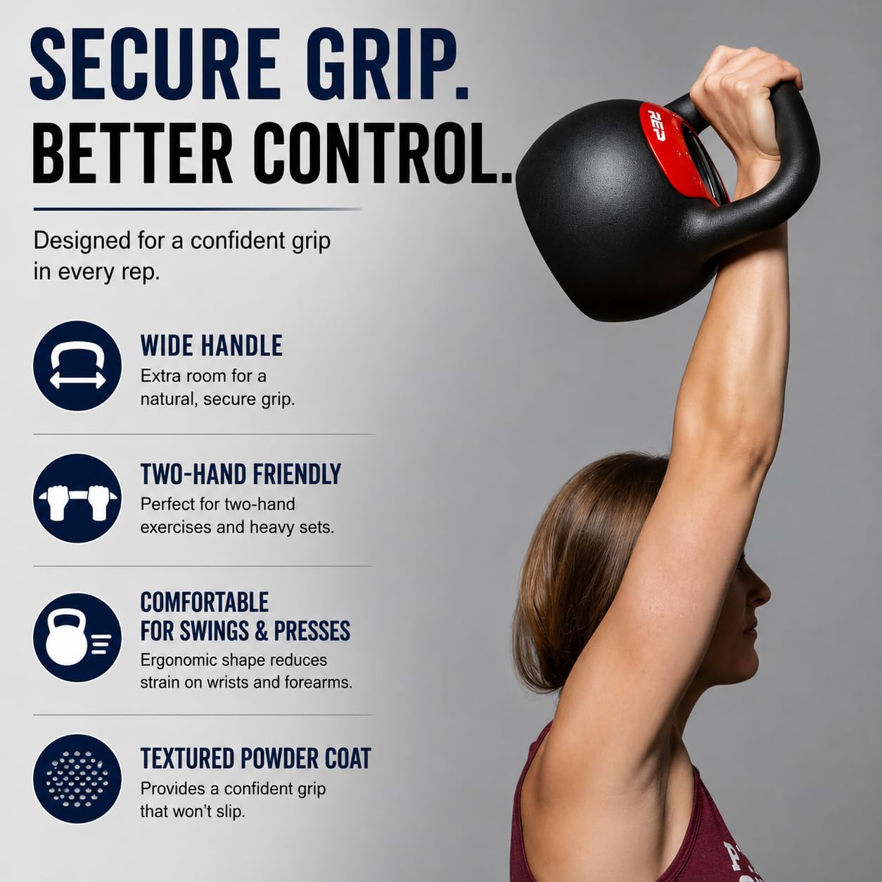 Rep Fitness Verstellbare Kugelhantel mit matter Pulverbeschichtung – wählen Sie schnell aus mehreren kg- oder lb-Gewichtsoptionen für HIIT- und Cross-Trainings-Workouts