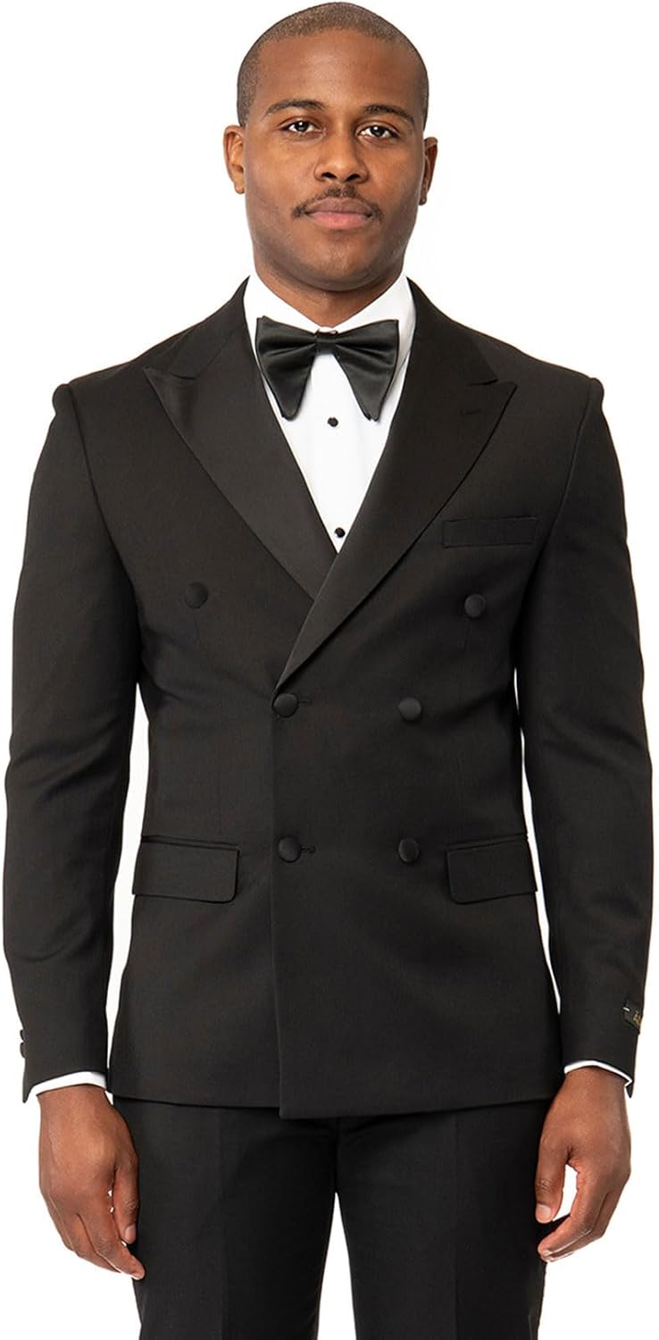 Slim Fit Double Breasted Men's Dinner Blazer Tuxedo Jacket Peak Lapel