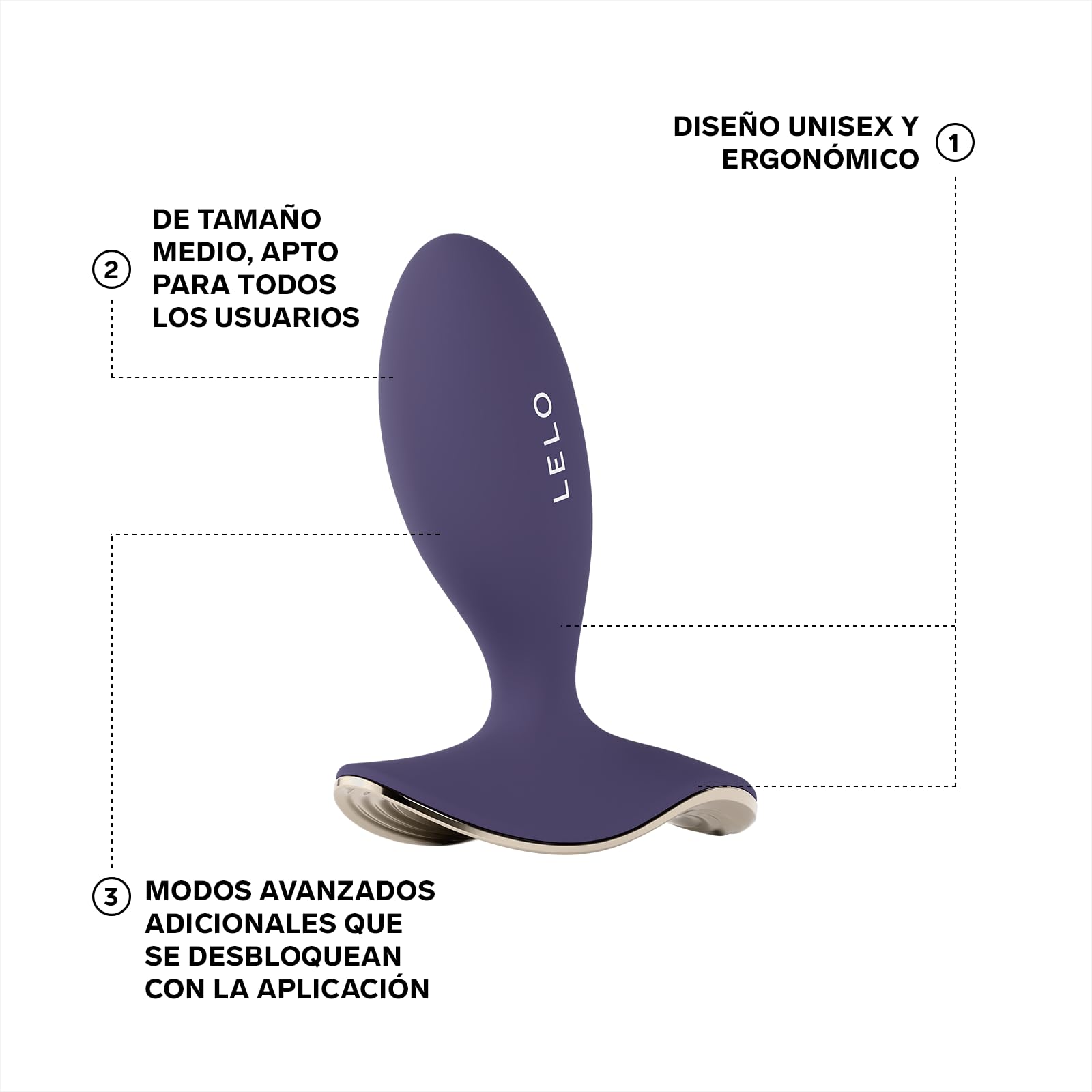 LELO SURFER 2 Plug Anal Unisex con Vibración y 6 Modos de Placer, Dildo Anal, Dilatator, juguetes sexuales, buttplug, juguetes sensuales pareja, sex toys (Cyber Purple)