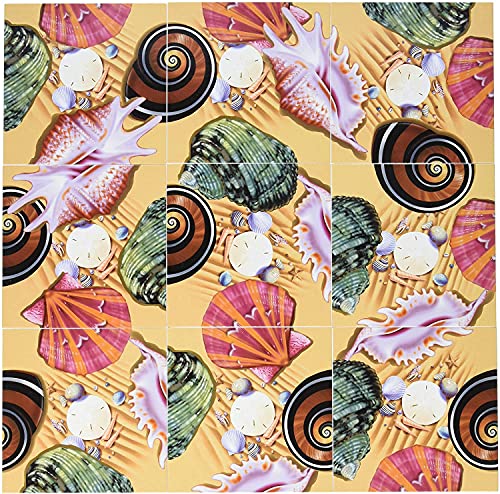 Scramble Squares Sea Shells 9 Piece Challenging Puzzle - Ultimate Brain Teaser and Mind Game for Young and Senior Alike - Engaging and Creative with Beautiful Artwork - by B.Dazzle