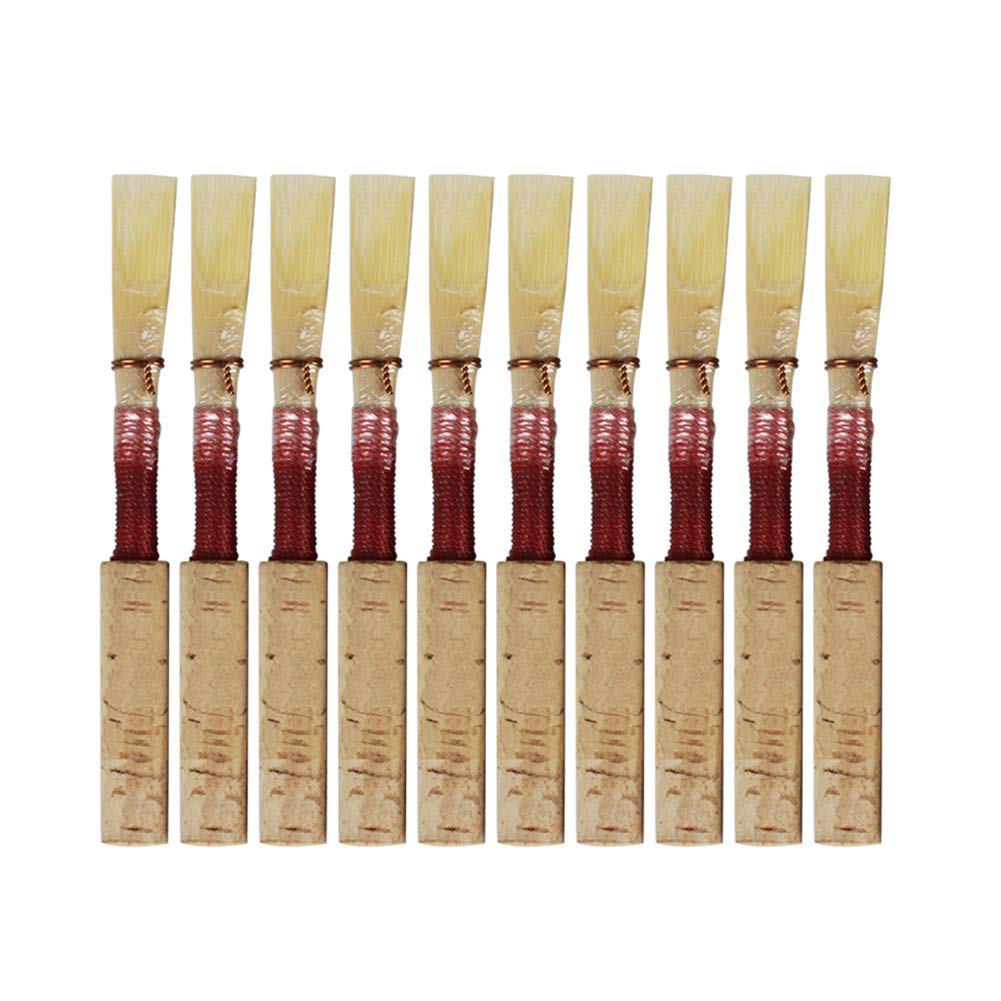 ASSteel 10pcs/set 7.2x0.7x0.7cm Natural Reed Oboe Reeds Wind Instrument Part Guitar and Other Musical Instrument Accessories (Red)