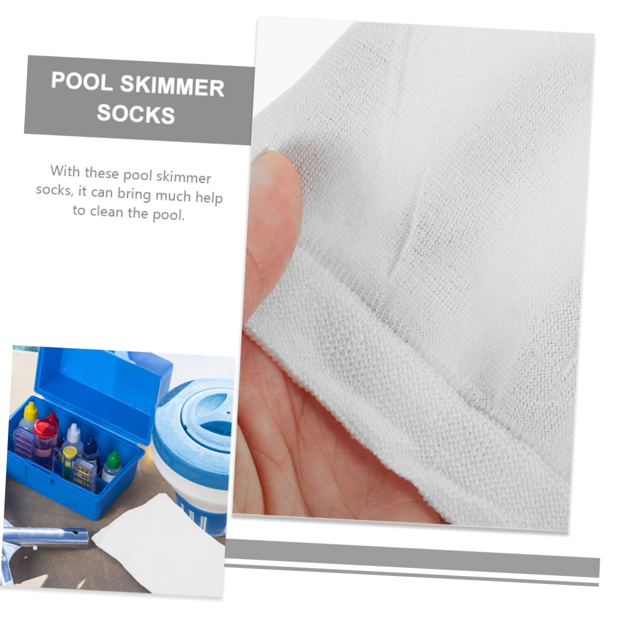 Hemobllo Filtro de Calcetín para Skimmer de Piscina 50piezas Nylon Blanco