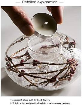 Amazon｜ドライフラワーガラスキャンドルホルダークリエイティブ