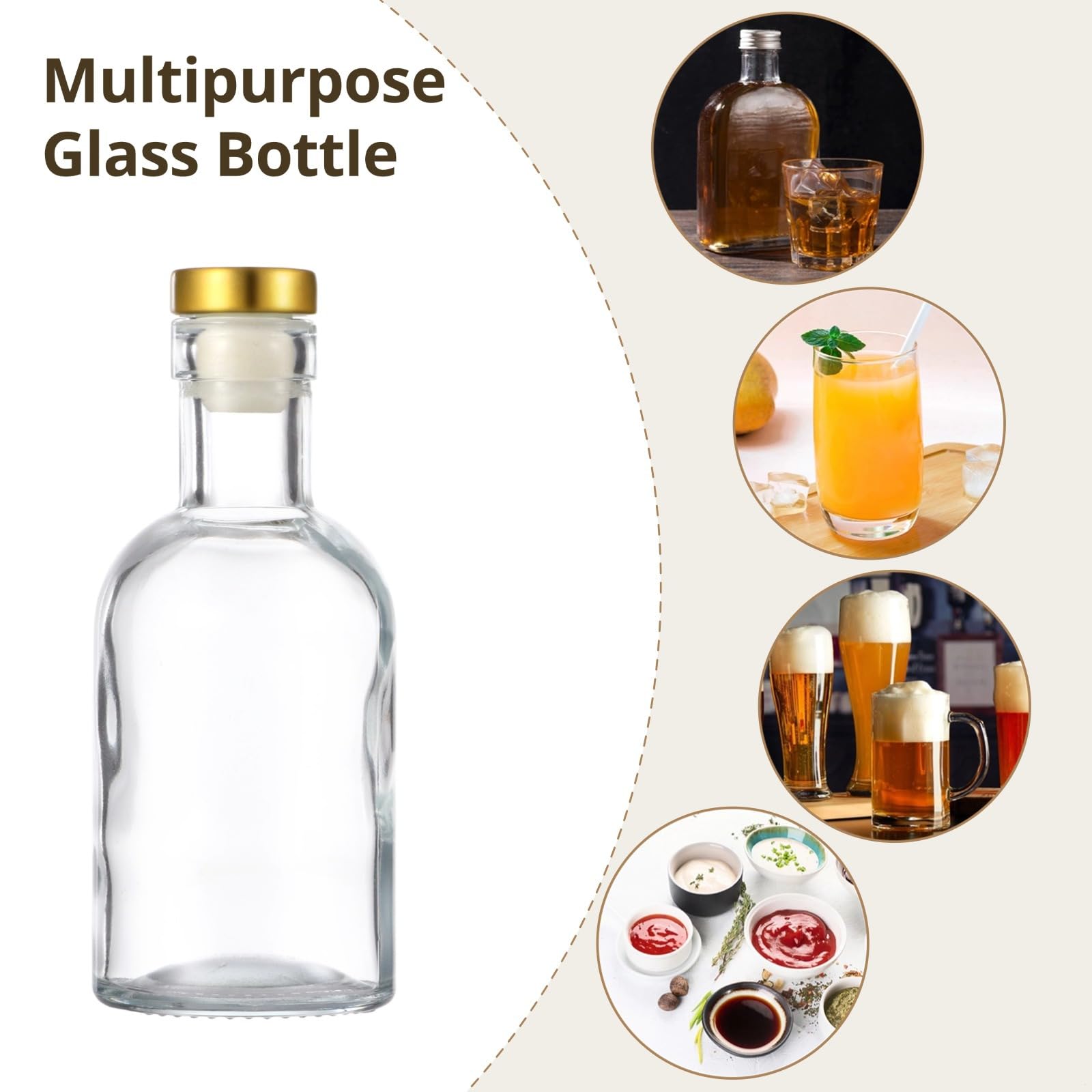 Set di 12 bottiglie di vetro da 85 ml con tappi ermetici, tappi termorestringenti e coperchi, ideali per vino, birra, tè e altro ancora