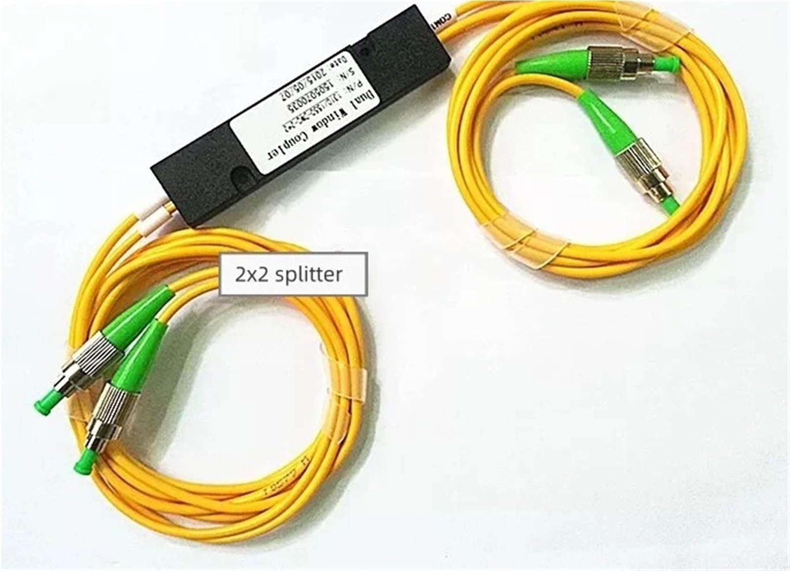 2x2 Glasfaser-Splitter (FCA) teilt Sich in Zwei Glasfaserkoppler (2x2 Faser-FBT-Koppler) auf (FTTH FC UPC ABS-Gehäuse, 2 Stück).(1550nm 50-50 FCUPC)