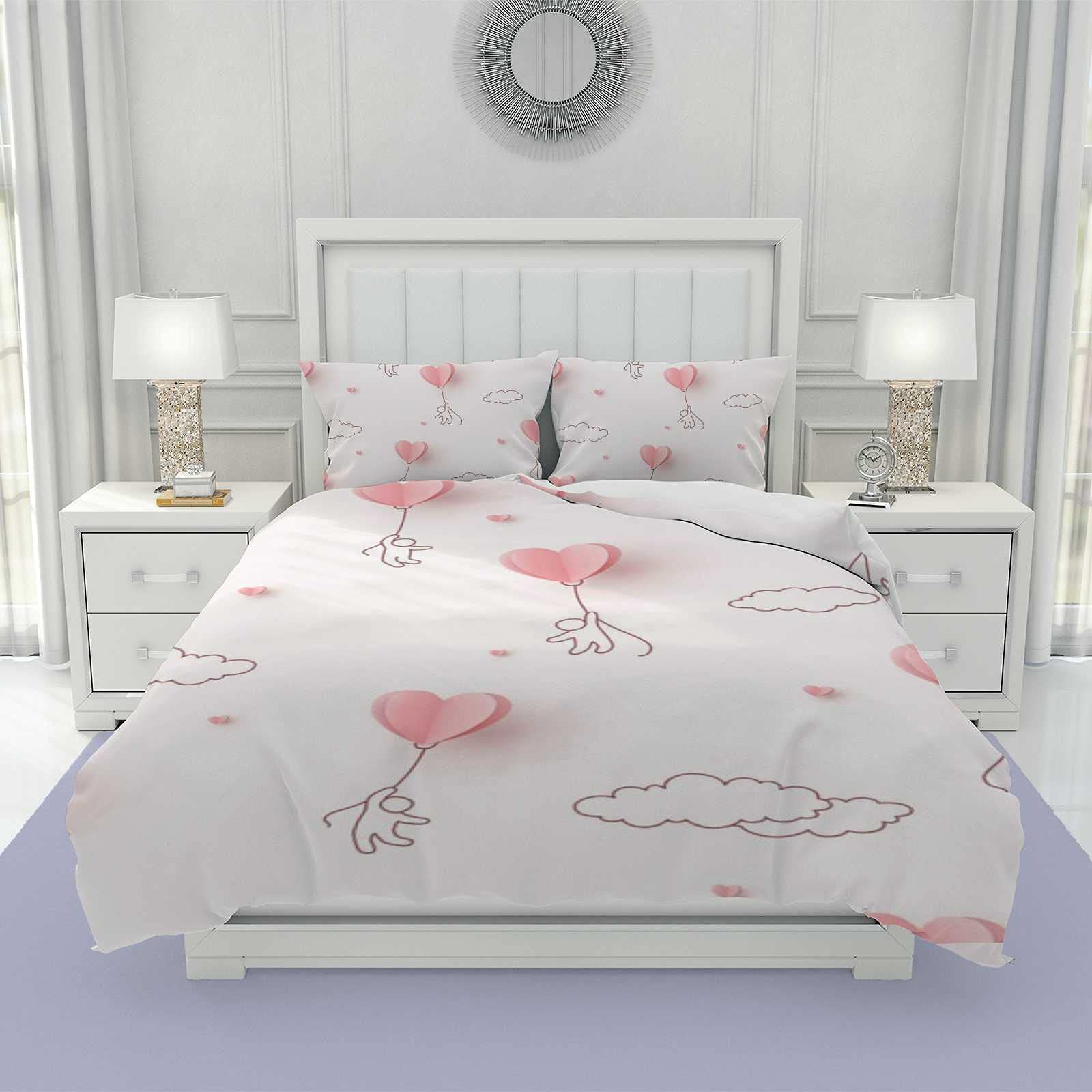 Housse de couette super king size durable en polyester rose ultra doux pour lit d'hôtel