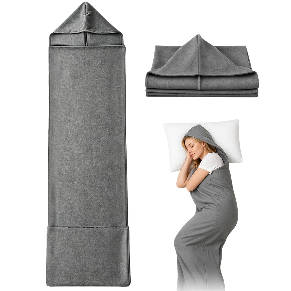 Sleep Pod, 360 Wrap Wearable Blanket with Hood and Foot Opening