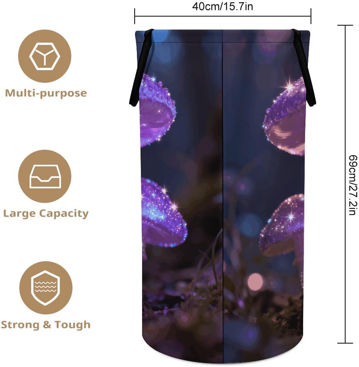 Dirty Clothes Basket Extra Large 110l Open Top Laundry Hamper With Portable Carry Handles, Foldable Waterproof Clothes Basket Spacious Laundry Bag For Bedroom Bathroom Laundry Room Dorm
