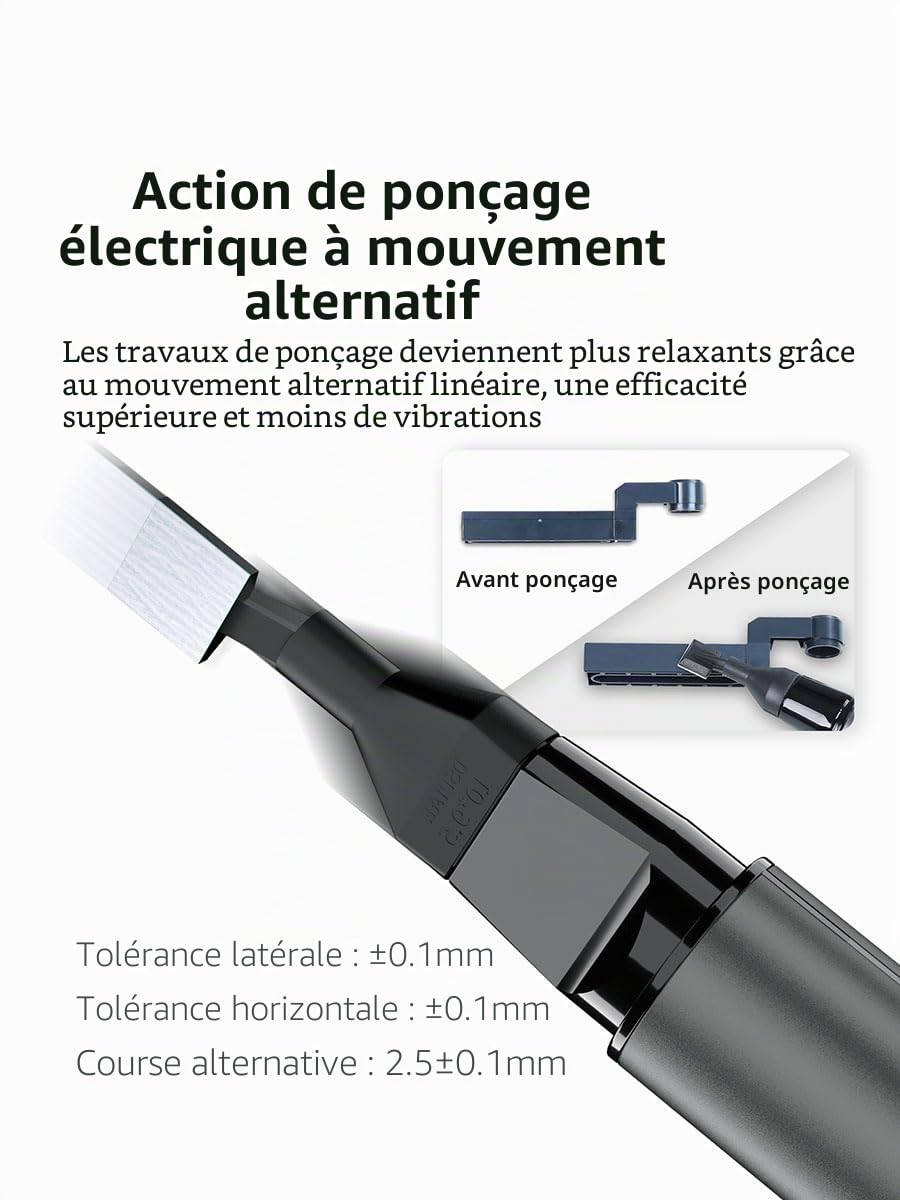 DSPIAE PRO Ponceuse électrique alternative, avec 8 têtes de ponçage, ensemble de papiers abrasifs en silicone 7 grains (180-1200), cordon d'alimentation et étui, vitesse de ponçage 5400 tr/min