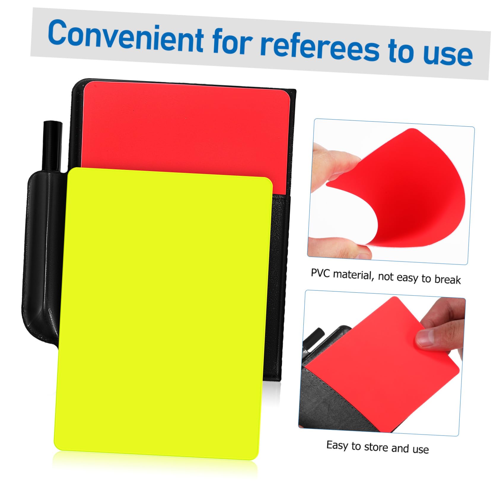 UKCOCO 2 Set Calcio con Cartellini e Gialla Bandierine e Fischietti per Partite Kit e Suono Resistente e Versatile