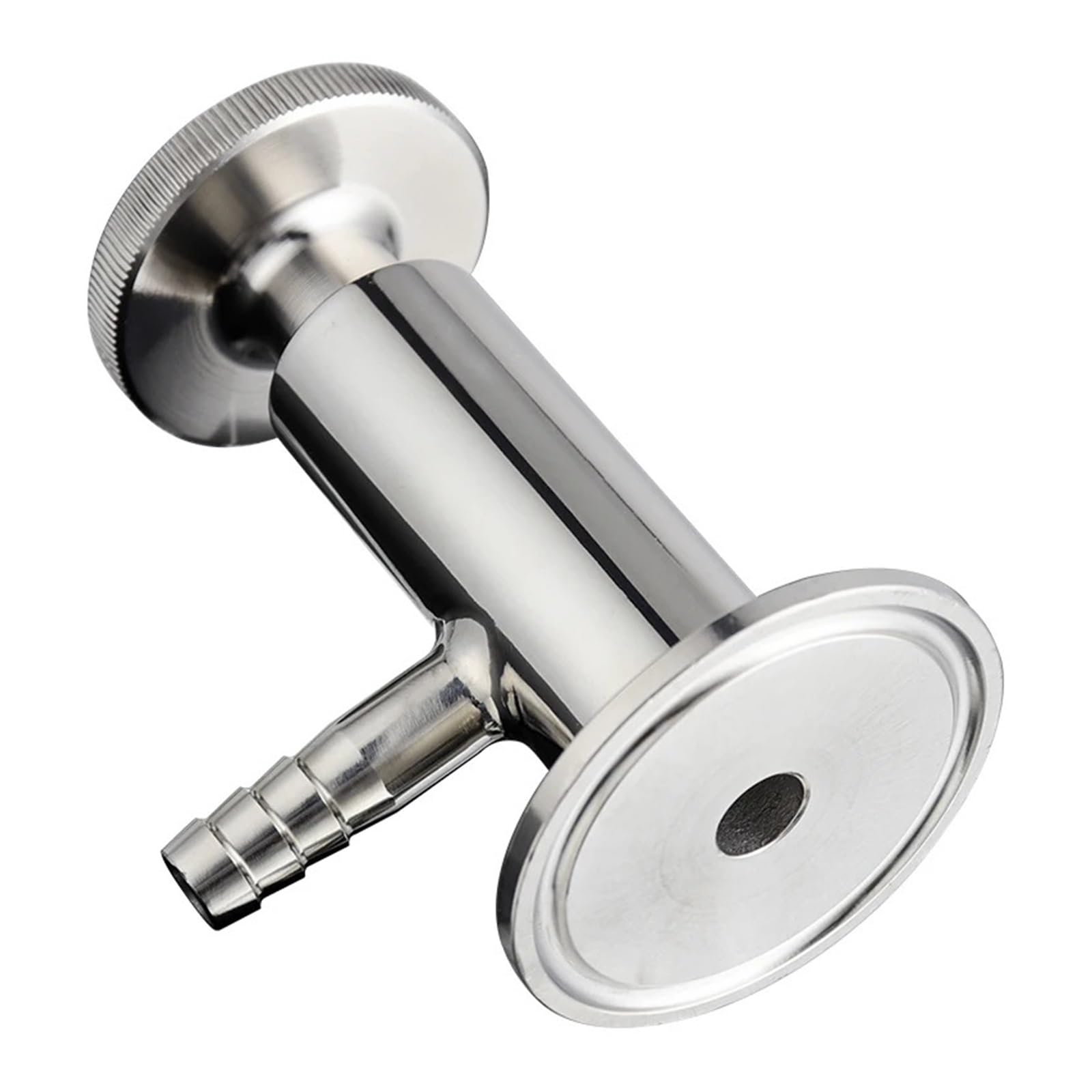 Zawór próbki, 1,5-calowy potrójny zacisk sanitarny zawór do pobierania próbek Tulejka OD 50,5 mm, 10 Króciec węża Tri Clover Łącznik rurowy Sprzęt Homebrew Płyn przemysłowy