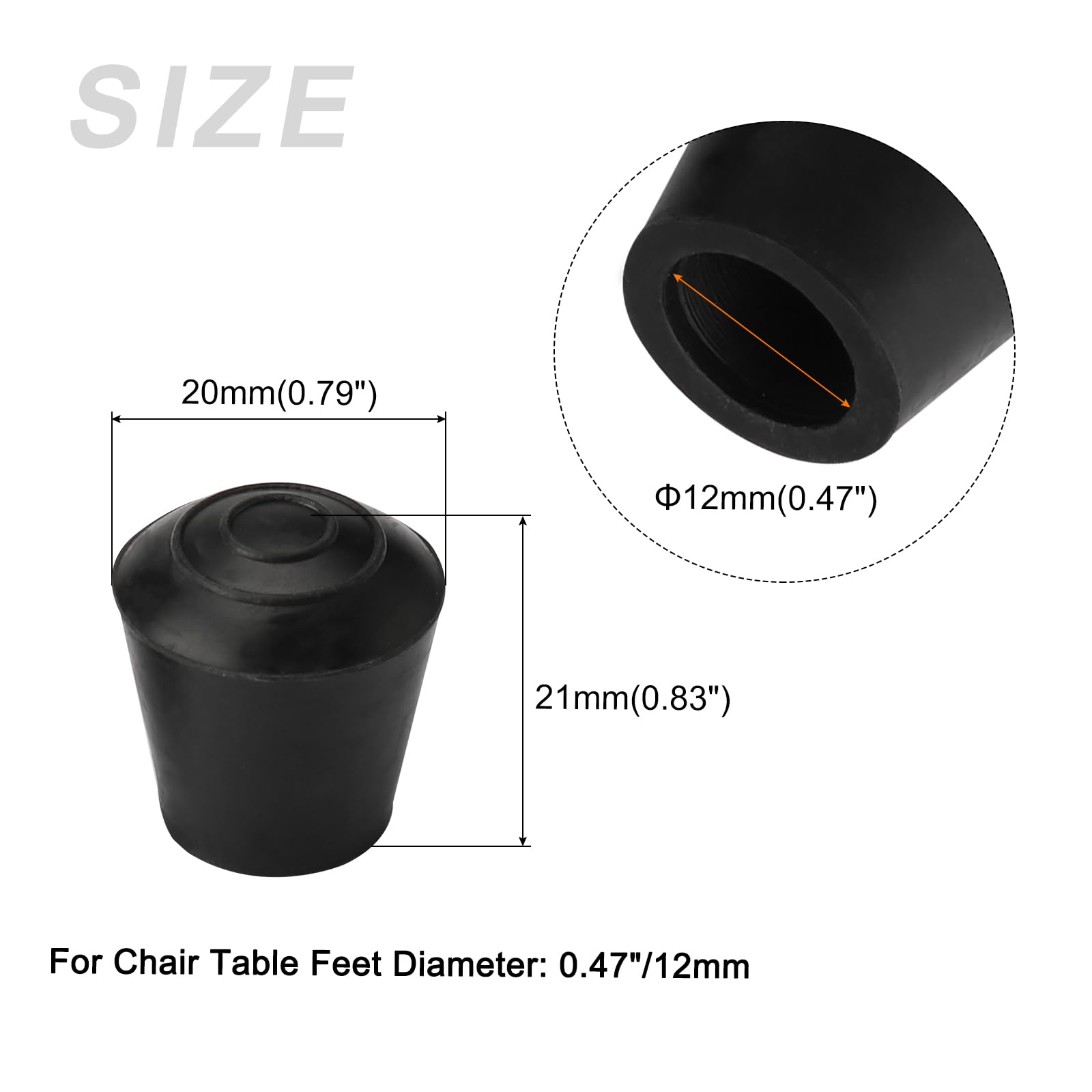 Amazon.co.jp: METALLIXITY いすの脚先キャップ 内径12mm 8個