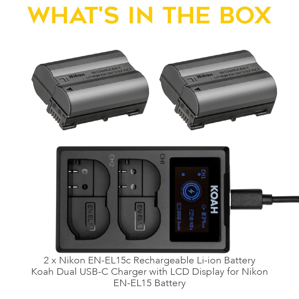【新品未開封品】Nikon ニコン Li-ion EN-EL15c 2個セット Amazon.com : Nikon EN-EL15c Rechargeable Li-ion Battery Bundle