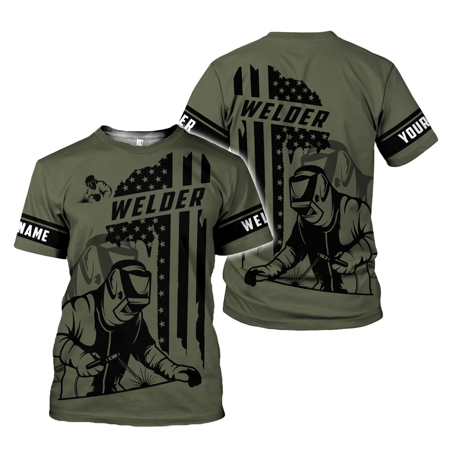 Tinoshop Personalized Welder 3D Shirts for Men, Welder Gifts for Men, Gifts for Welders, Welding Shirt, Welder Tshirt Gift (Polyester, HD524)