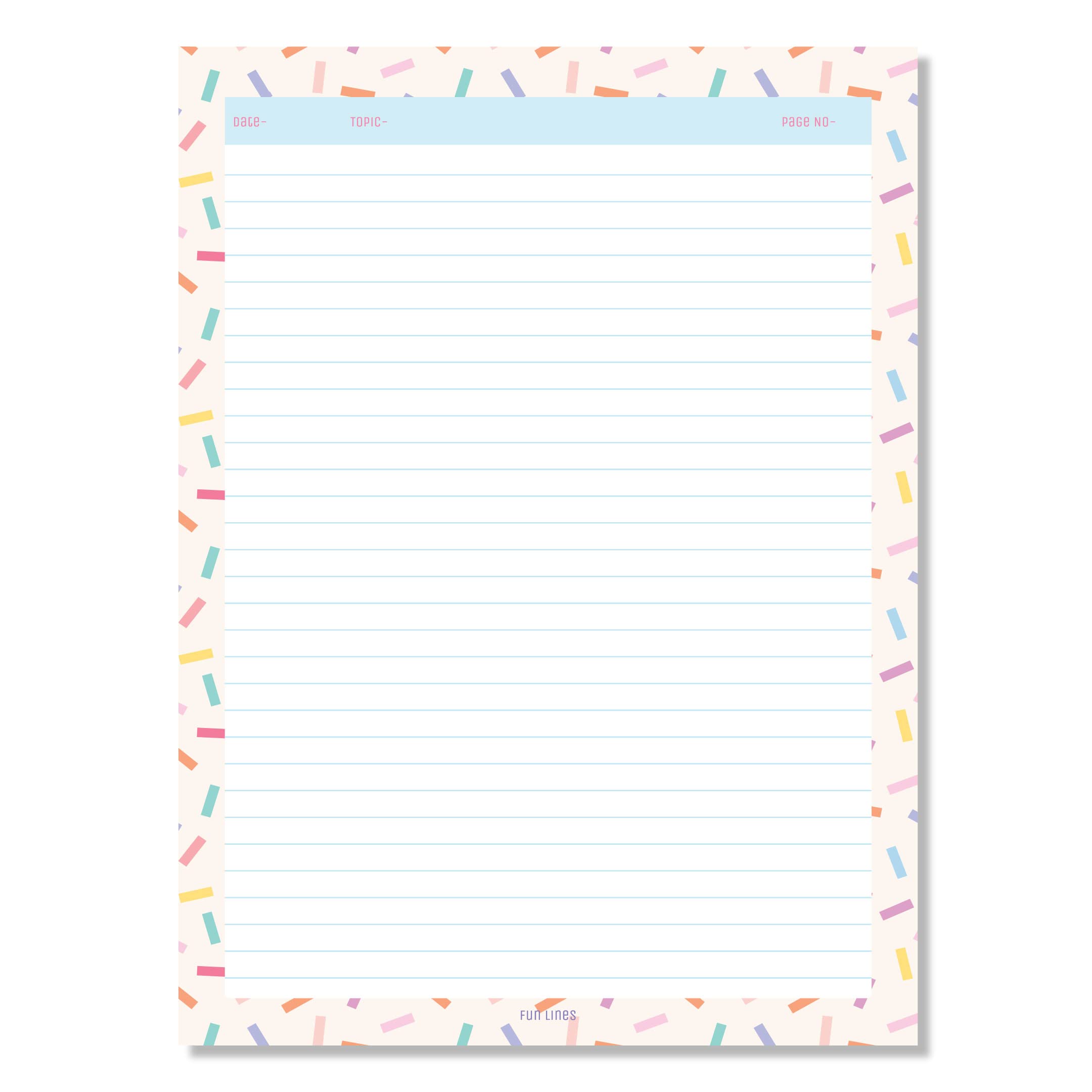 Fun Lines Premium A4 Project Papers I One Side Ruled I For Projects, Assignments,Holiday homework,Notes- Pack of 80 (Pack B) 3