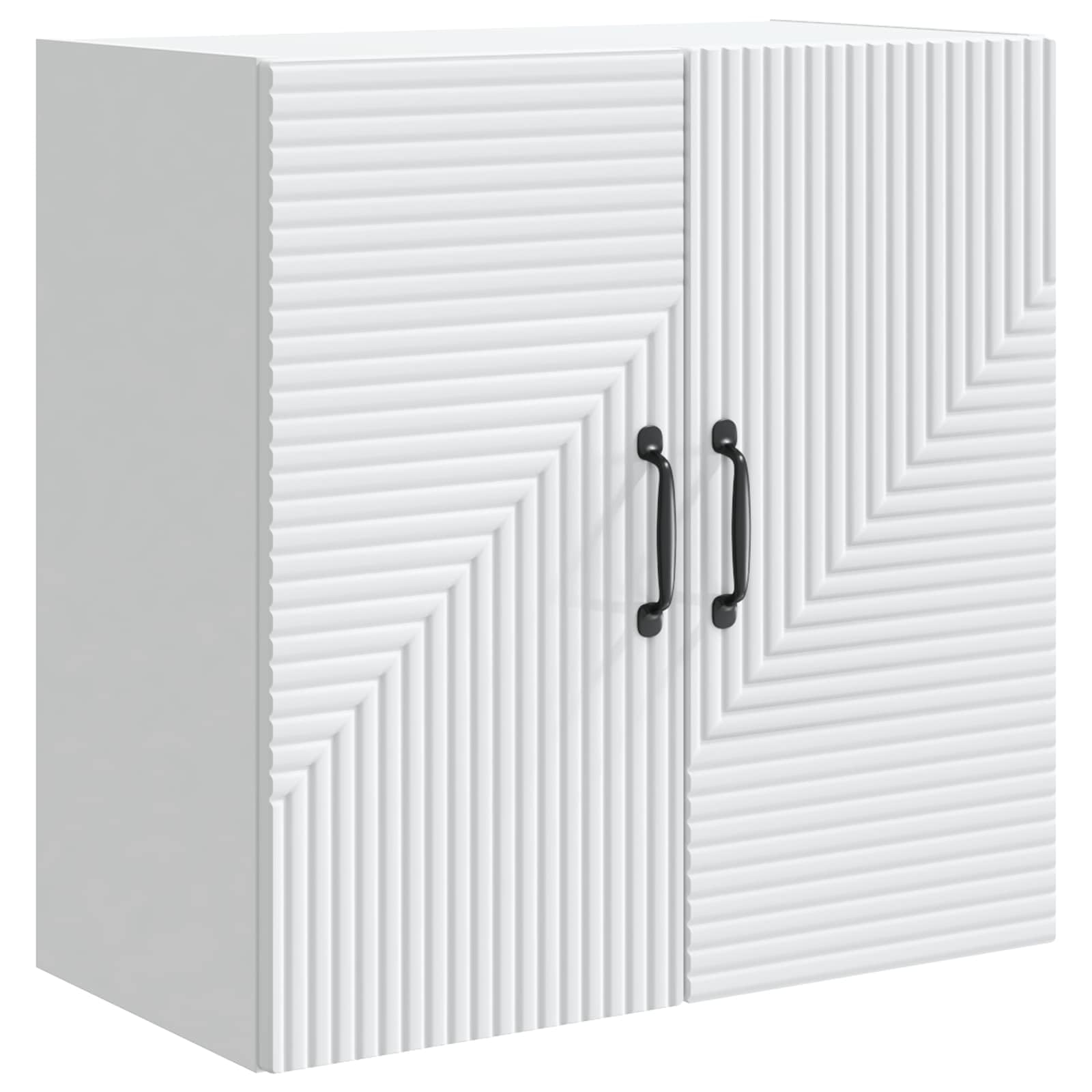 Armario de pared blanco de madera con 2 puertas y estante ajustable para almacenaje modular