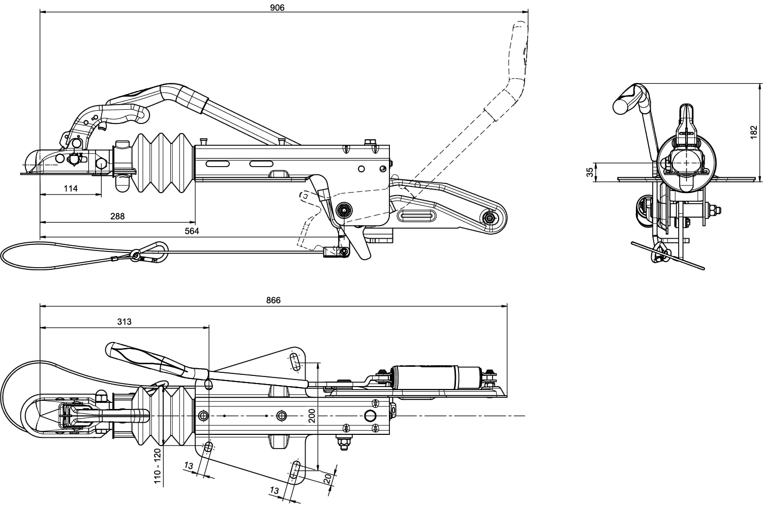 Urządzenie najazdowe do przyczep KNOTT KF17 1700kg